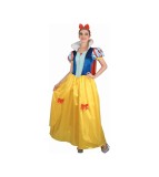 Costum Albă ca Zăpada pentru Adulti cu Rochie si Bentita, Marimea M