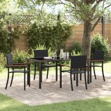 vidaXL Set de masă pentru grădină 5 pcs Negru Rattan poli 3379418