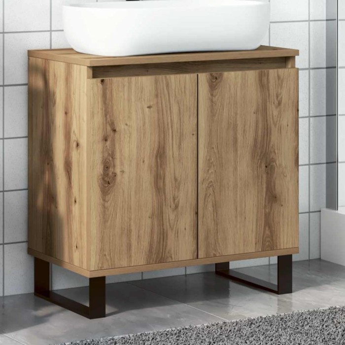 vidaXL Dulap de baie, stejar artizanal, 58x33x60 cm, lemn prelucrat