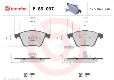 BREMBO P 85 097 PRIME LINE set placute frana,frana disc foto