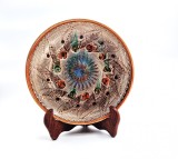HOREZU Gheorghe Iorga farfurie ceramica decorativa 22 cm diametrul anii &#039;70 luat ars glazurat semnat