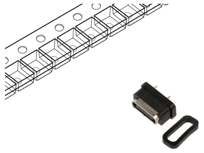Conector USB C soclu verticală SMT