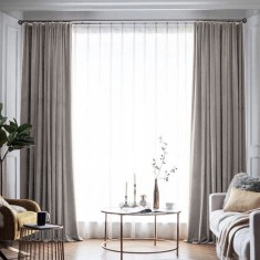 Draperie din catifea blackout cu rejansa din bumbac tip fagure, Madison, 150x210 cm, densitate 700 g/ml, Philippine Gray, 1 buc