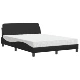 Cumpara ieftin Pat cu saltea, Dover, negru, 120x200 cm, piele ecologica