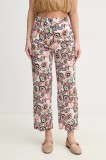 Marella pantaloni Emme by Marella femei, culoarea alb, fason culottes, high waist, 2515131112200