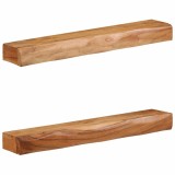 VidaXL Rafturi de perete 2 buc 80x17x8 cm din lemn masiv de salc&acirc;m