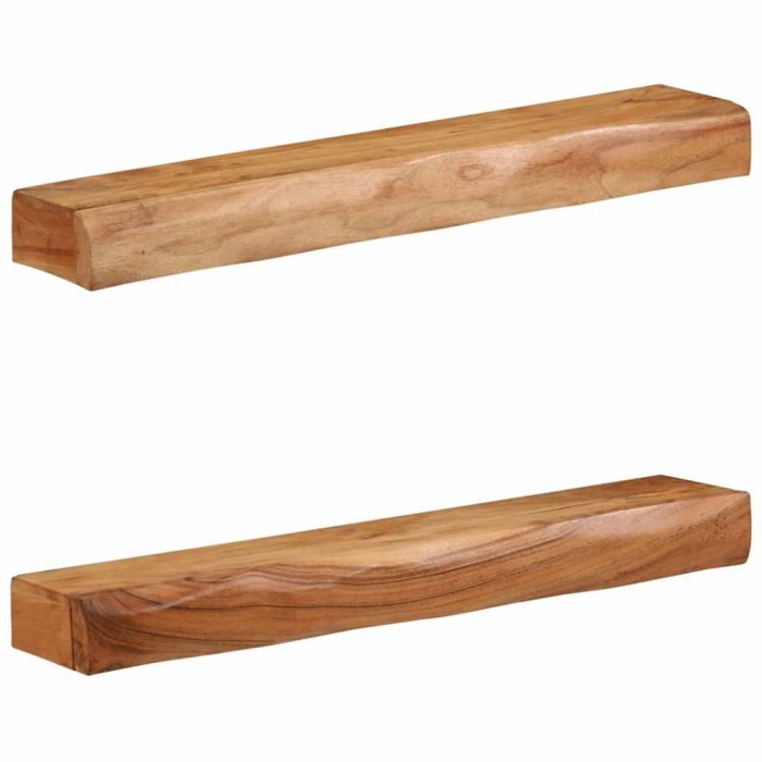vidaXL Rafturi de perete 2 buc 80x17x8 cm din lemn masiv de salc&acirc;m