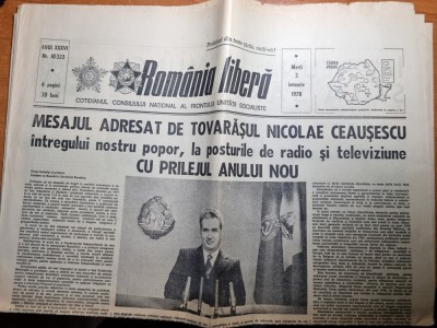 romania libera 3 ianuarie 1978-mesajul lui ceausescu de anul nou,revelion foto