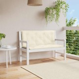 vidaXL Pernă bancă de grădină, alb crem 120x(50+50)x7 cm textil oxford