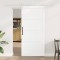 Ușa Glisantă cu Set Hardware Alb 93x202 cm Lemn Masiv Pin