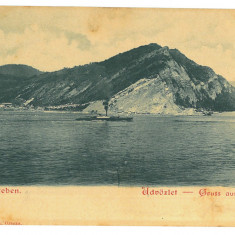 3956 - ORSOVA, Danube Kazan, ship, Litho, Romania - old postcard - used - 1898