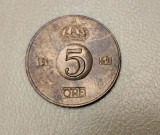 Suedia - 5 ore (1969) monedă s011 - Regele Gustaf VI Adolf, Europa