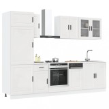 VidaXL Set dulap de bucătărie 8 piese &bdquo;Kalmar&rdquo; alb lucios Lemn