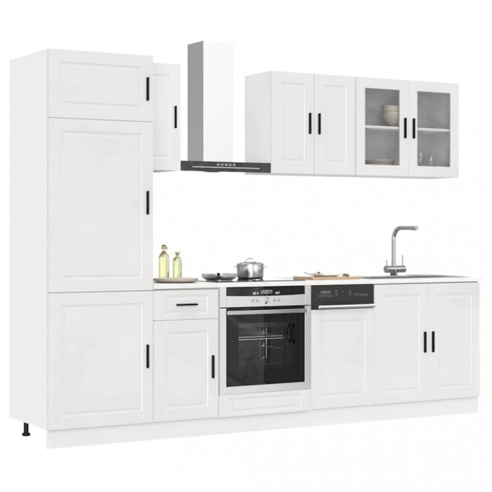 vidaXL Set dulap de bucătărie 8 piese &bdquo;Porto&rdquo; alb lucios Lemn 3314813