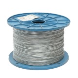 Cablu otel galvanizat cu invelis PVC fi 2mm, fire 1x7, sarcina maxima 95Kg, greutate 4.4Kg, 500m/rola