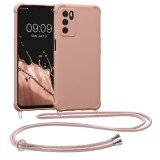 Husa Kwmobile pentru OPPO A16/A16s, Silicon, Roz, 59410.154, Textil, Carcasa