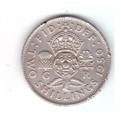 Moneda Anglia 2 shilling / 2 shillings 1950, stare buna, curata foto
