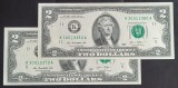 S.U.A., 2 x 2 Dolari 2013, UNC, Consecutive.