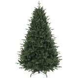 HOMCOM Brad de Crăciun artificial foarte realist, cu 1237 v&acirc;rfuri turnate și suport metalic, 180 cm, Verde | Aosom Romania