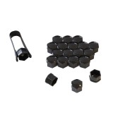 Capace Prezoane Roti 17mm Negre, 20 Bucati + Cleste Extractie - Protectie Antirugina