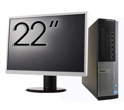 Pachet Calculator Second Hand DELL OptiPlex 7010 Desktop, Intel Core i7-3770 3.40GHz, 8GB DDR3, 240GB SSD Nou + Monitor 22 Inch NewTechnology Media foto