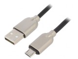 Cablu USB 2.0 A la Micro B Aurit 1m Negru, Gembird