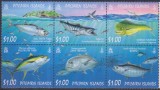Timbre cu peștii prădători ai mării din Ins. Pitcairn