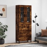 vidaXL Dulap &icirc;nalt, stejar fumuriu, 69,5x34x180, lemn compozit