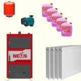 Pachet Centrala Termica Neus Compact 36kW 160-180mp | Vas Expansiune, Pompa, Antigel, Radiator Otel T22