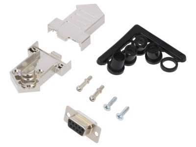 Conector D-Sub 9-Pin Mamă Negru foto