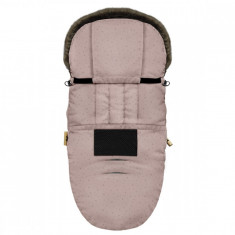 Sac de dormit impermeabil de iarna din plus cu umplutura fleece pentru carucior 105x48cm 0-36 luni Sepia Rose