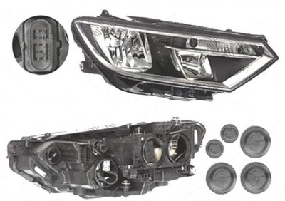 Far Volkswagen Passat (B8), 08.2014-, fata, Dreapta, H7+H9+WY21W; electric; cu motor, DEPO foto