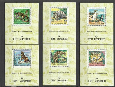 COMORES 1977 FAUNA ANIMALE SALBATICE COLITE DELUXE foto