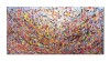 Tablou gigant pictat manual birou, living, Compozitie abstracta, 140x70cm ulei pe panza, reproducere Jackson Pollock