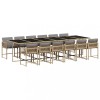 Set mobilier gradina cu perne, 13 piese, bej combinat poliratan