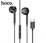 Casti cu Fir si Microfon, 1.2m USB-C Hoco Crystal Joy M101 - Negru