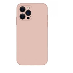 Husa silicon si protectie camera cu microfibra in interior Iphone 13 Pro Roz