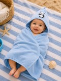 Cumpara ieftin Prosop pentru bebelusi cu manusa, albastru, GULUNCE BABY, Panda