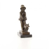 Fetita cu catelul- statueta Art Deco din bronz BE-63