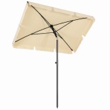 Outsunny Umbrelă pentru Grădină cu &Icirc;nclinare Reglabilă și St&acirc;lp din Aluminiu, 198x130x245 cm, Bej | Aosom Romania