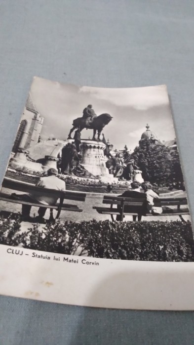 CARTE POSTALA -CLUJ - STATUIA LUI MATEI CORVIN CIRCULATA