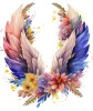 Sticker decorativ, Aripi, Albastru, 71 cm, 1355STK-1