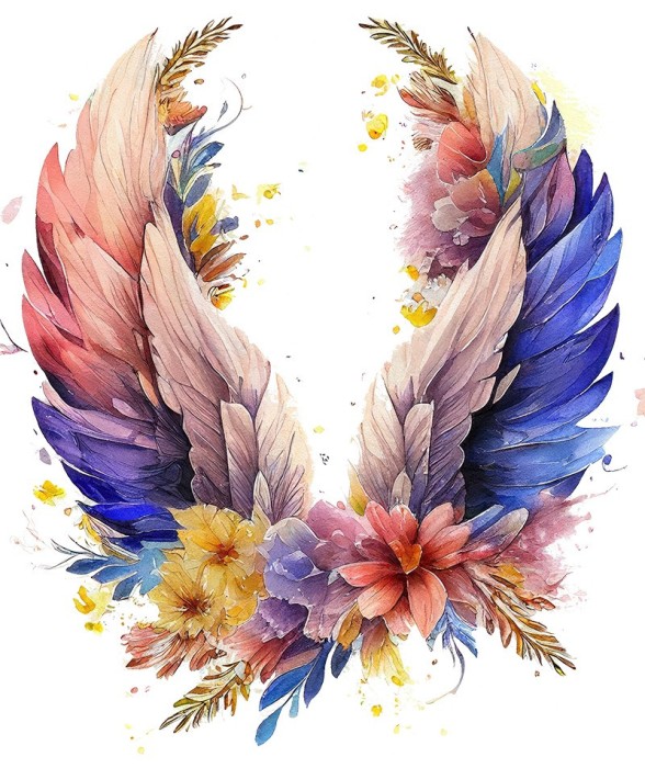 Sticker decorativ, Aripi, Albastru, 71 cm, 1355STK-1