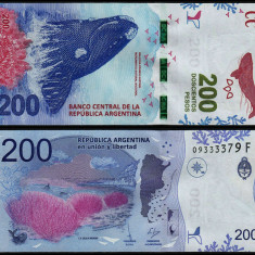 ARGENTINA █ bancnota █ 200 Pesos █ 2016 █ P-364 █ SERIA E █ UNC █ necirculata