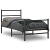 VidaXL Cadru pat metalic cu tăblii de cap/picioare&nbsp; negru, 90x200 cm 355376