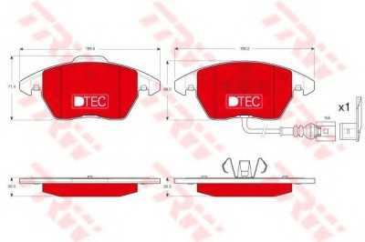 Set placute frana,frana disc SKODA OCTAVIA II (1Z3) (2004 - 2013) TRW GDB1550DTE foto