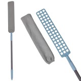 Pamatuf pentru curatat praful, flippy, model slim pentru zone greu accesibile, maner extensibil, laveta microfibra inclusa, usor de curatat, albastru