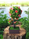 Bonsai artificial cu flori roșii, Oem