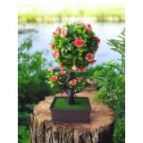 Bonsai artificial cu flori roșii