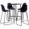 VidaXL Set mobilier de bar, 5 piese, negru, plastic 279922